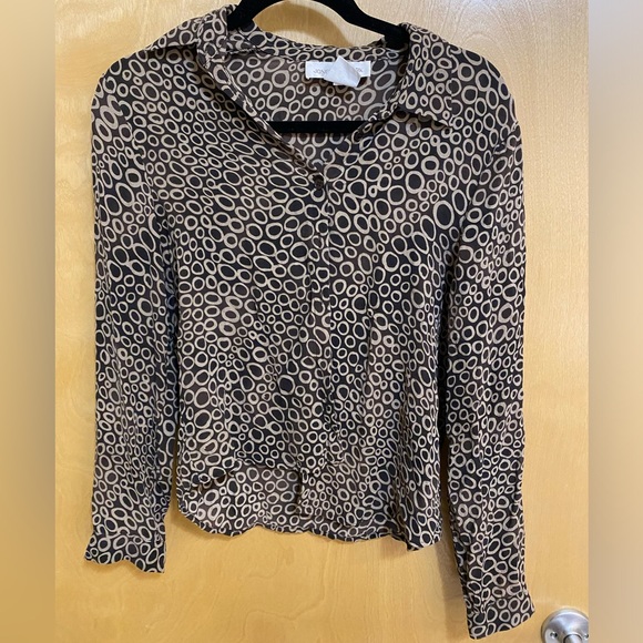 Vintage funky brown patterned button down - Picture 4 of 4